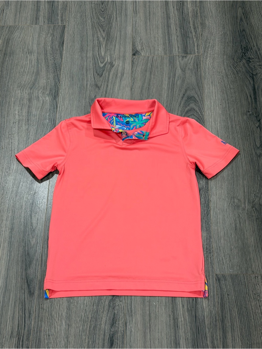 chubbies Coral Tee with Tropical Multicolor Print